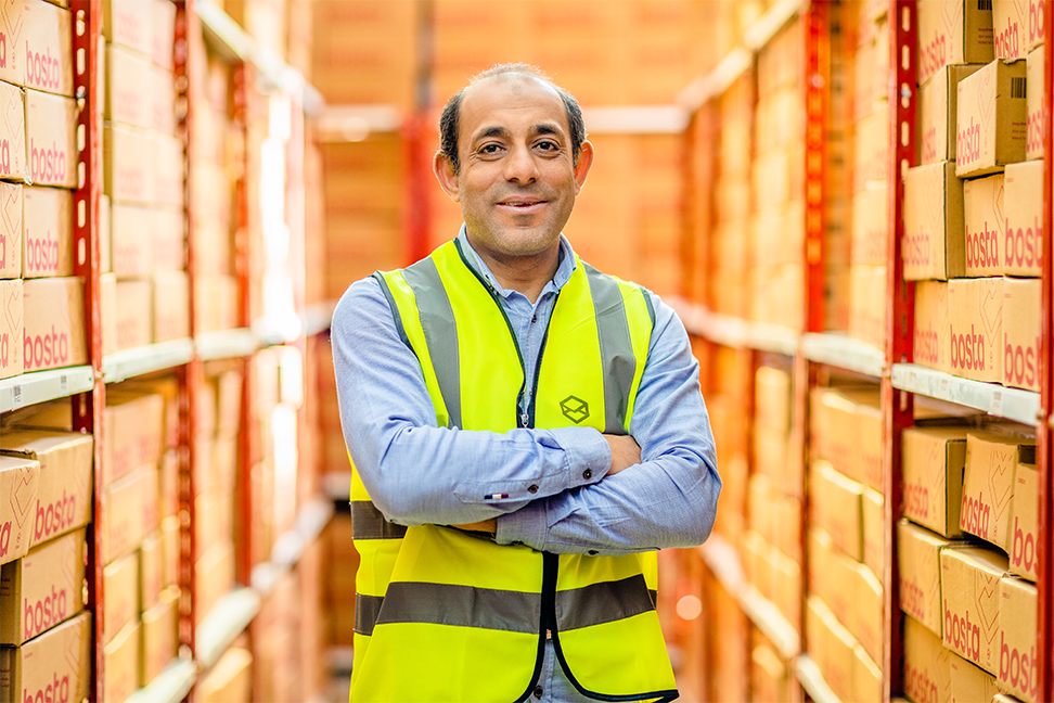 Bosta warehouse with branded parcels